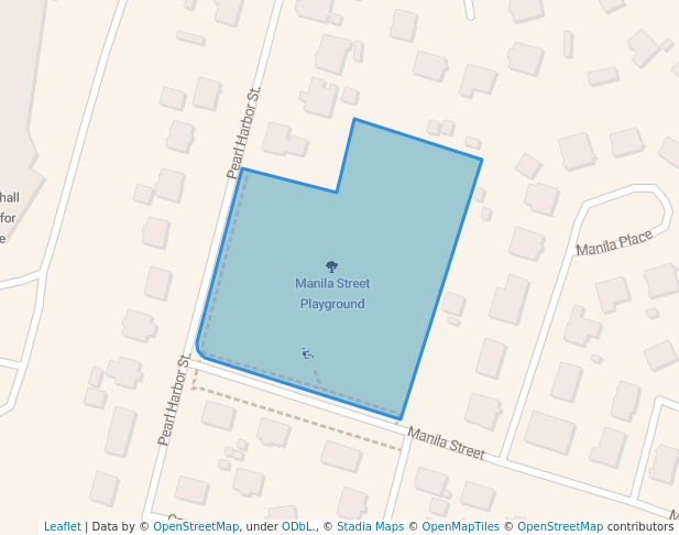 walking in Manila Street Playground map in Bridgeport