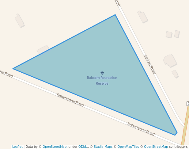 walking in Balcairn Recreation Reserve map in Balcairn