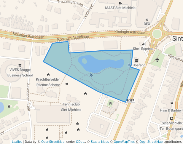 walking in Park Bloemenoord map in Brugge