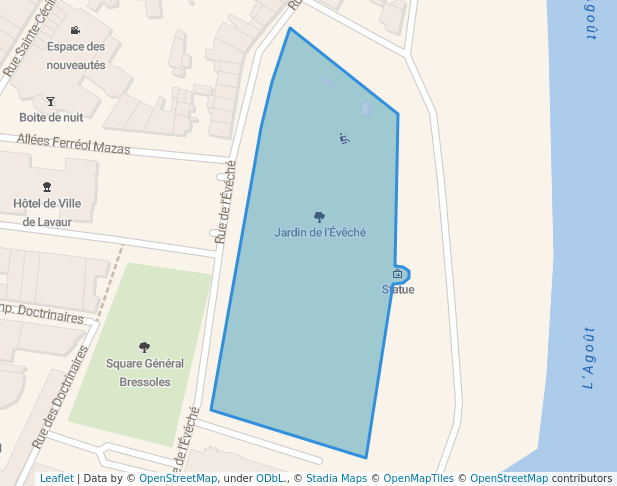walking in Jardin de l'Évêché map in Lavaur