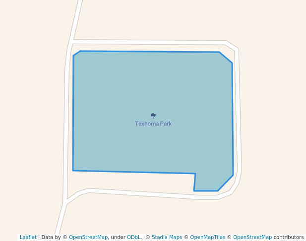 walking in Texhoma Park map in Dumas