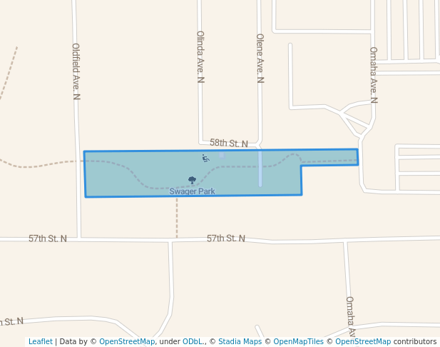 walking in Swager Park map in Oak Park Heights