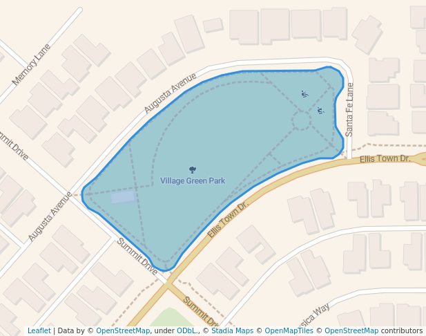 walking in Village Green Park map in Tracy