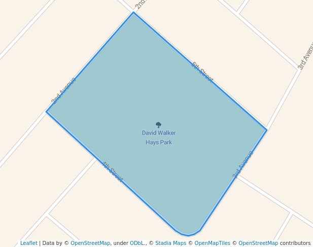 walking in David Walker Hays Park map in Hays