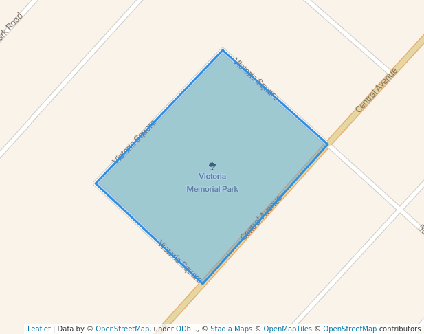 walking in Victoria Memorial Park map in Hays