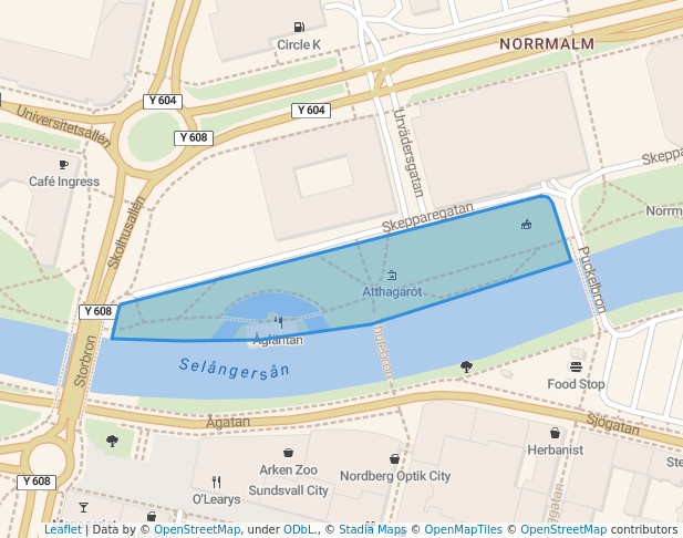 walking in Norrmalmsparken map in Sundsvall