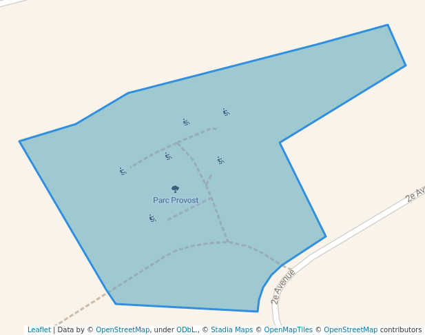 walking in Parc Provost map in Salaberry-de-Valleyfield