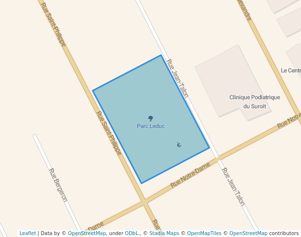 walking in Parc Leduc map in Salaberry-de-Valleyfield