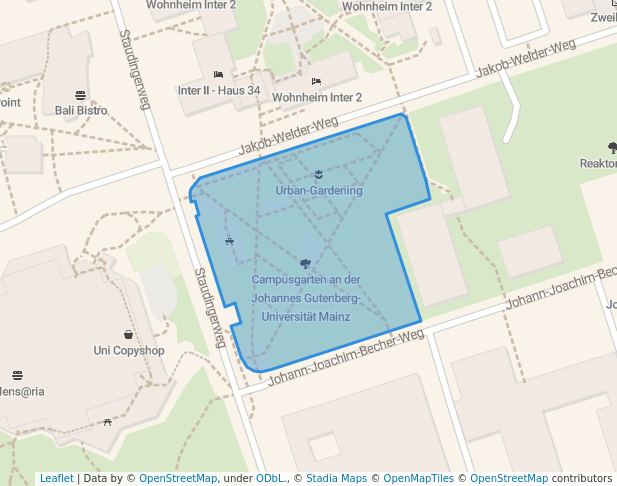 walking in Campusgarten an der Johannes Gutenberg-Universität Mainz map in Mainz