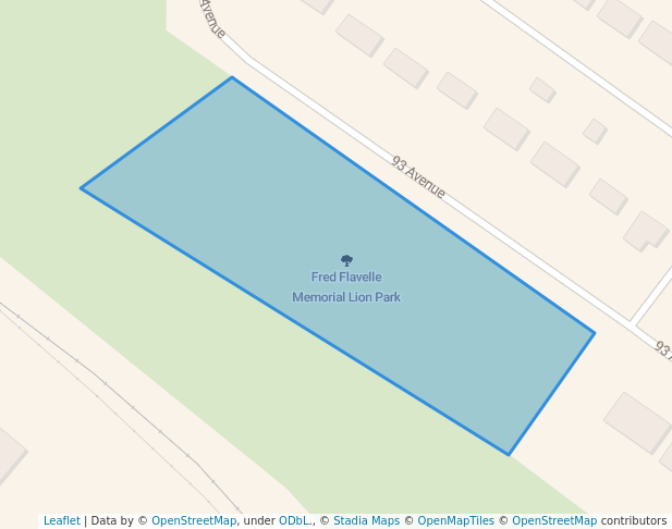 walking in Fred Flavelle Memorial Lion Park map in Dawson Creek