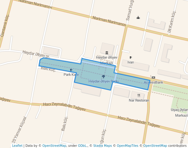 walking in Heydər Əliyev Parkı map in Goychay