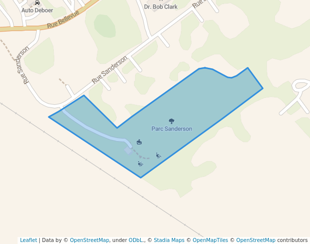 walking in Parc Sanderson map in Hudson