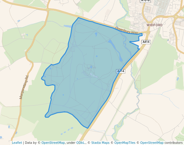 walking in Hylands Park map in Writtle