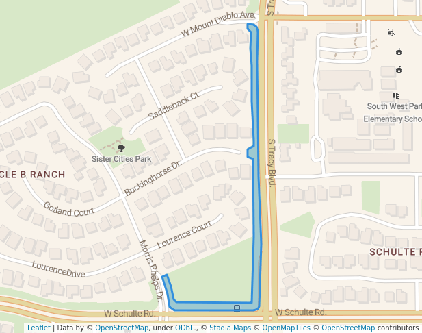 walking in Tracy Foot Paths map in Tracy