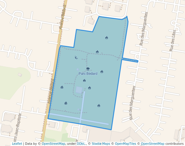 walking in Parc Bédard map in Saint-Lazare