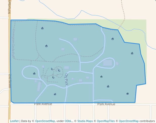 walking in Covington City Park & Wabash Heritage Trail map in Covington