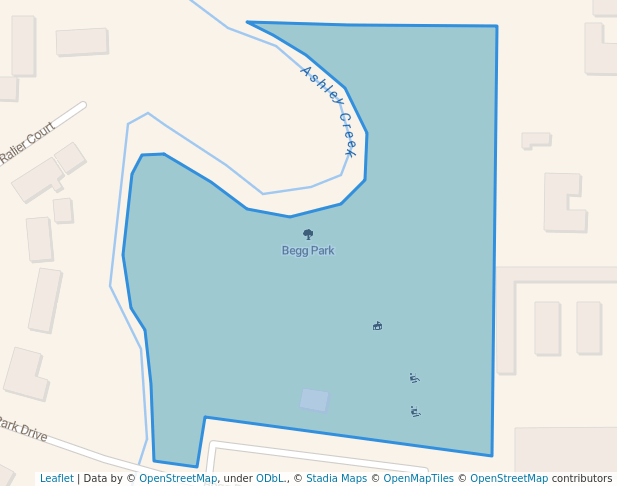 walking in Begg Park map in Kalispell