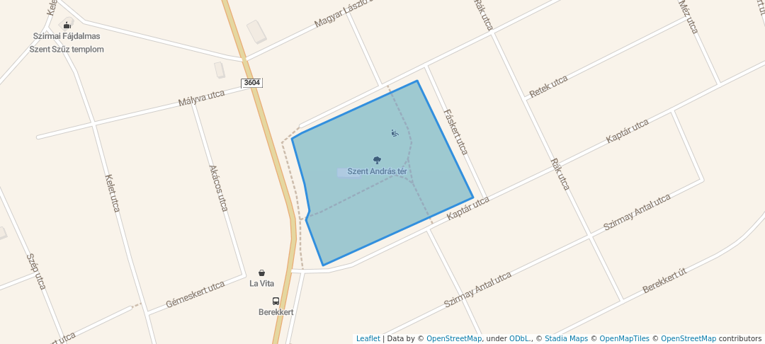 walking in Szent András tér map in Miskolc