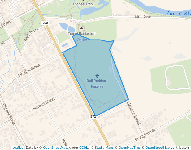 walking in Bull Paddock Reserve map in Tumut
