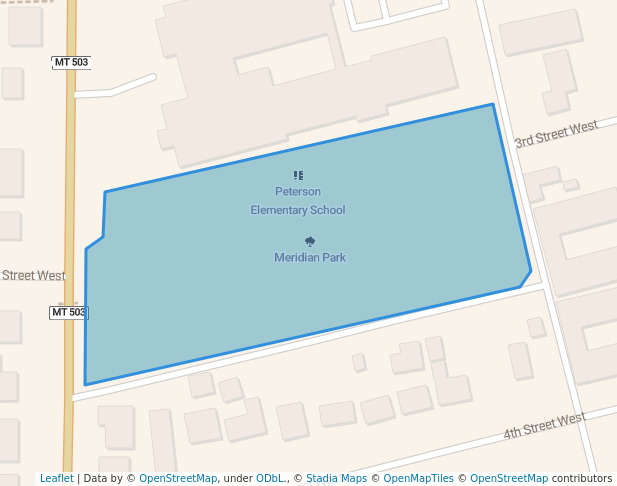 walking in Meridian Park map in Kalispell