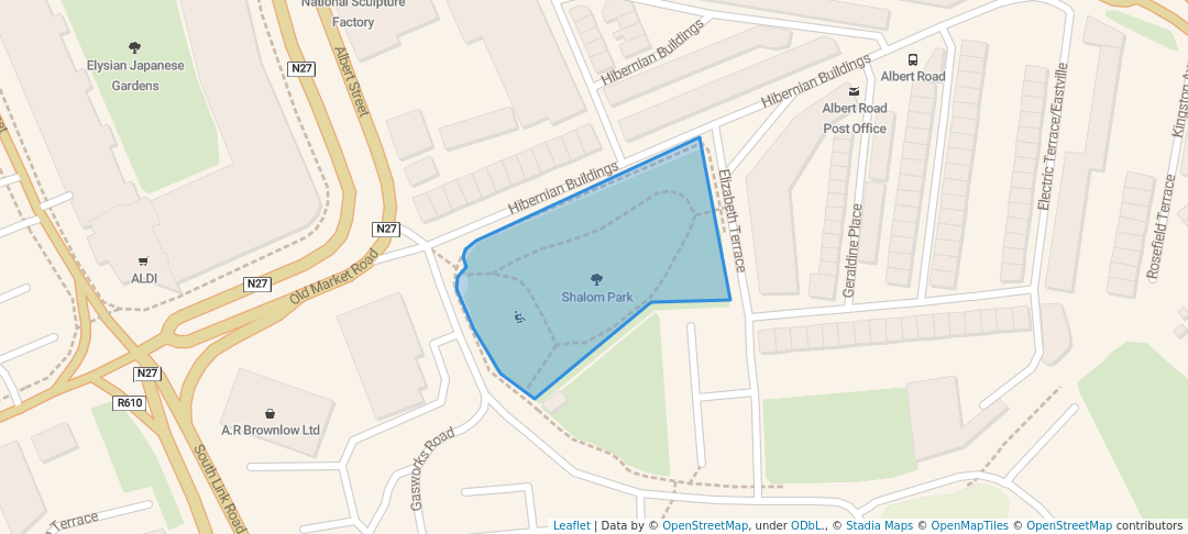 walking in Shalom Park map in Cork