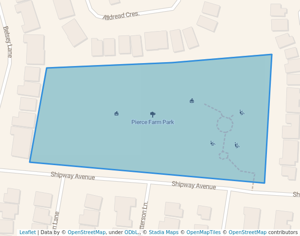 walking in Pierce Farm Park map in Newcastle