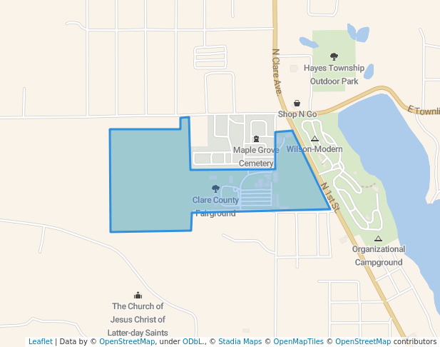 walking in Clare County Fairground map in Harrison