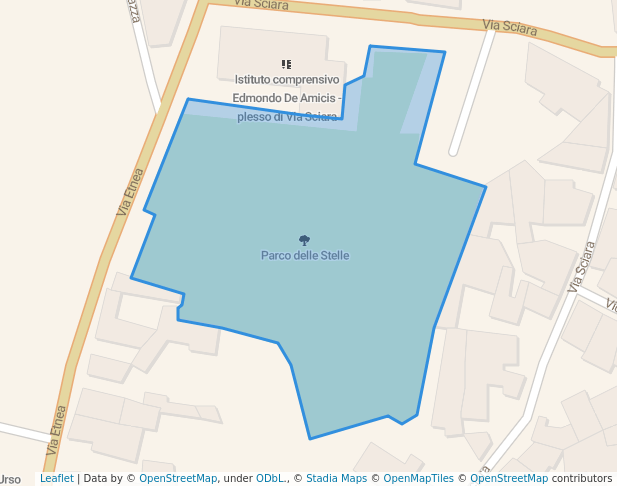 walking in Parco delle Stelle map in Tremestieri Etneo