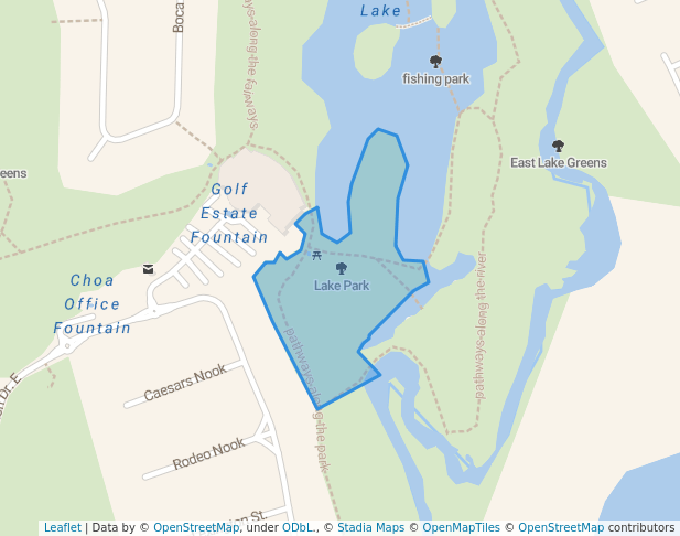 walking in Lake Park map in Centurion