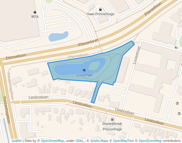 walking in Lucia Park map in Breda