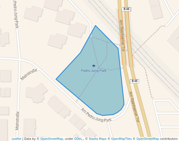 walking in Pedro-Jung-Park map in Hanau