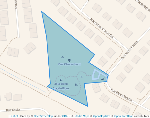 walking in Parc Claude-Rioux map in Gatineau