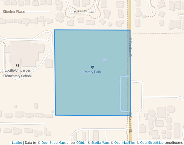 walking in Rotary Park map in Burlington