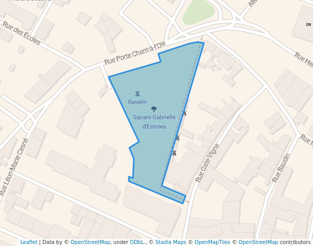 walking in Square Gabrielle d'Estrées map in Mantes-la-Jolie