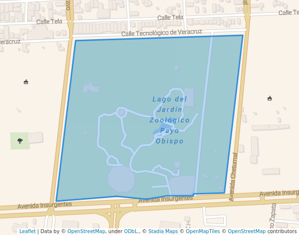 walking in Jardín Zoológico Payo Obispo map in Chetumal