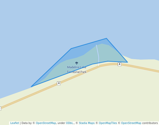 walking in Madeline Lake Territorial Park Day Use Area map in Lutselk'e