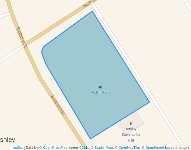 walking in Midkin Park map in Ashley