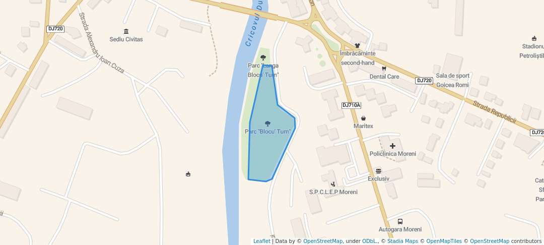 walking in Parc map in Moreni