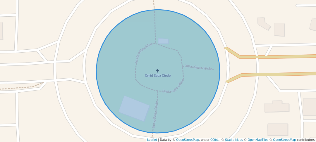 walking in Omid Sabz Circle map in Kabol