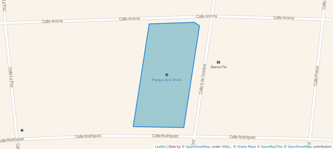 walking in Parque de la Unión map in Oruro