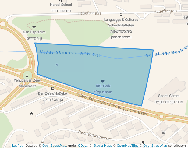 walking in KKL Park map in Bet Shemesh