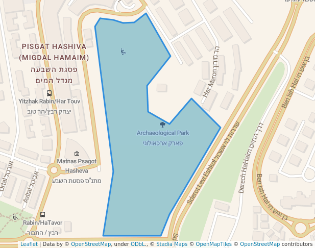 walking in Archaeological Park map in Bet Shemesh