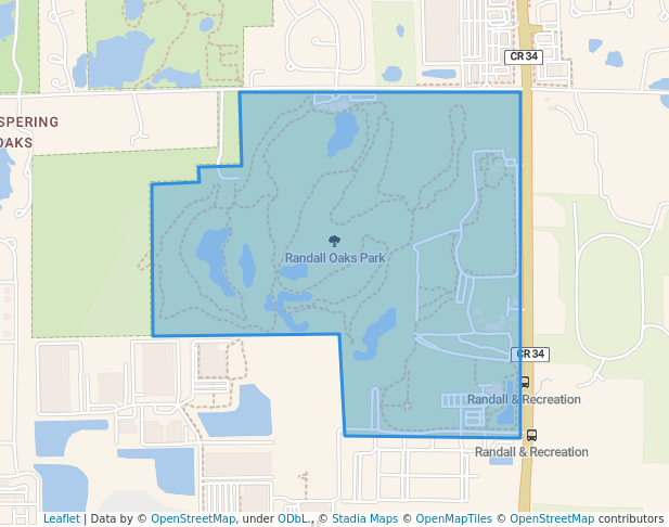 walking in Randall Oaks Park map in West Dundee