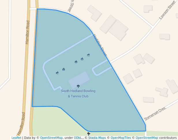 walking in South Hedland Bowling & Tennis Club map in South Hedland