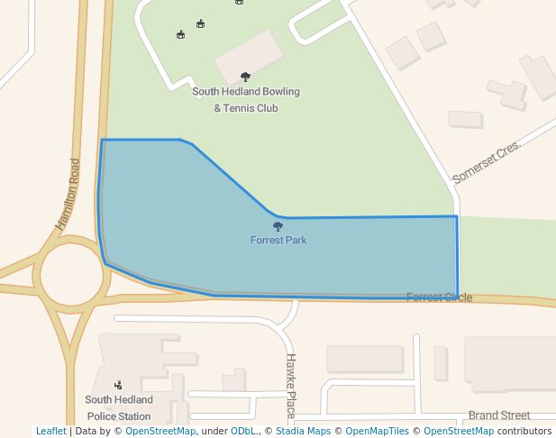 walking in Forrest Park map in South Hedland