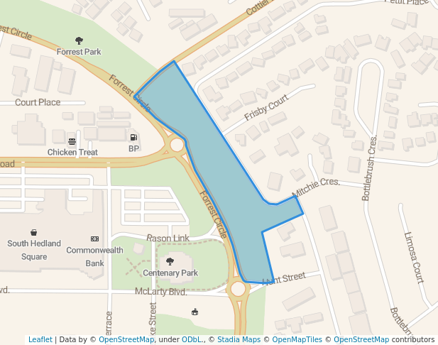walking in Forrest Park map in South Hedland
