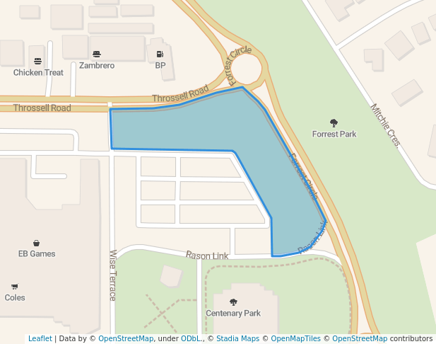walking in Forrest Park map in South Hedland
