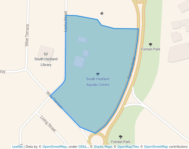 walking in South Hedland Aquatic Centre map in South Hedland