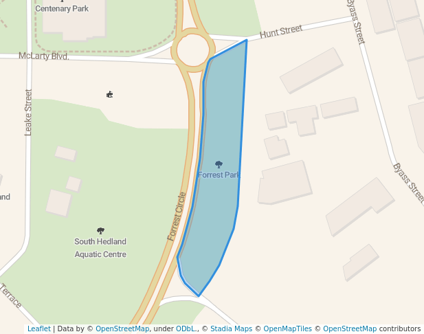 walking in Forrest Park map in South Hedland