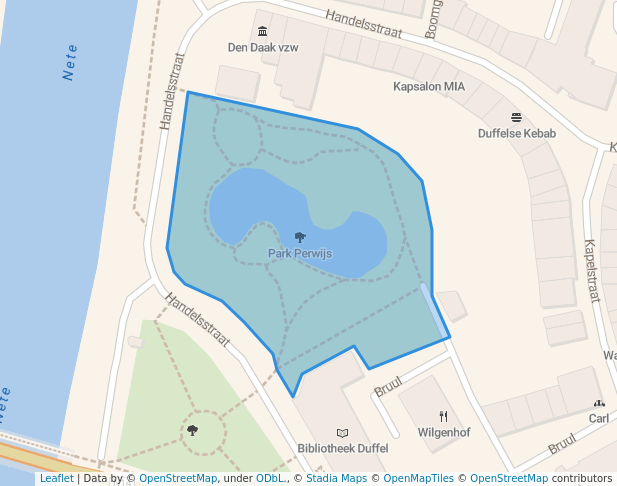 walking in Park Perwijs map in Duffel